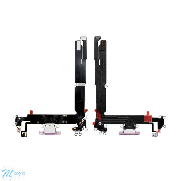 iPhone 16 Plus Charging Port with Flex Cable Replacement Part - Pink