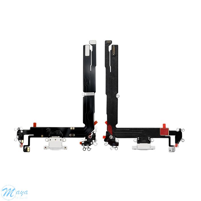iPhone 16 Plus Charging Port with Flex Cable Replacement Part - White