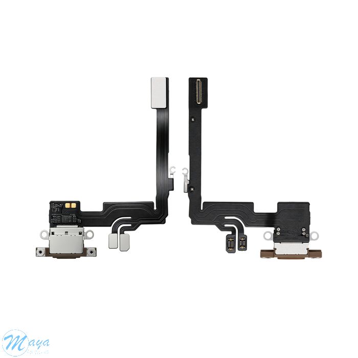 iPhone 16 Pro Charging Port with Flex Cable Replacement Part - Desert Titanium