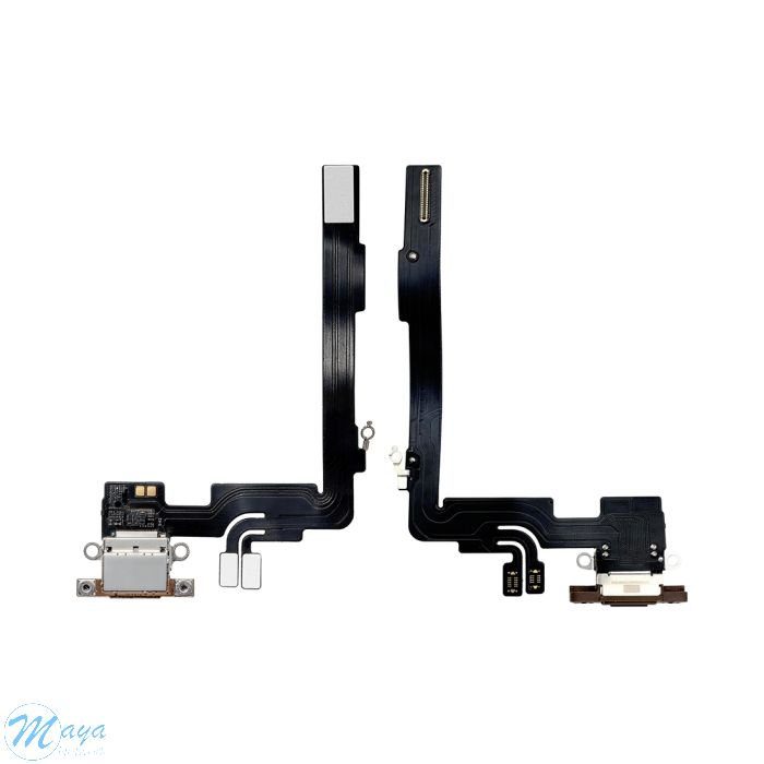 iPhone 16 Pro Max Charging Port with Flex Cable Replacement Part - Desert Titanium