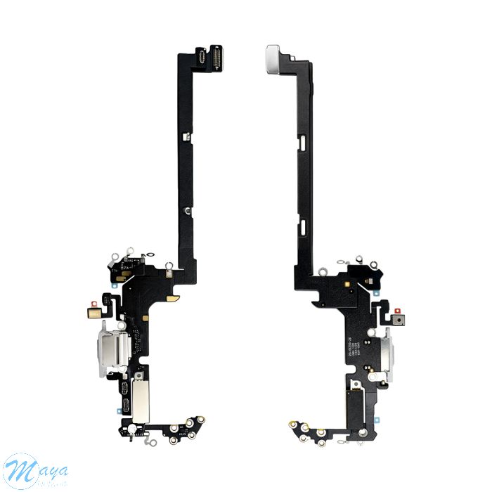 iPhone 17 Pro Charging Port with Flex Cable Replacement Part - Silver