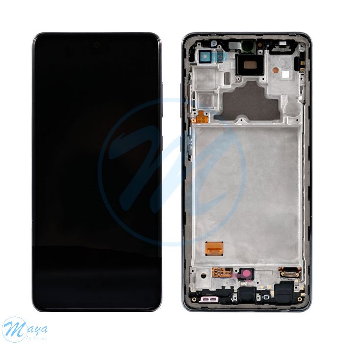 Samsung A72 (2021) A725 OLED (with Frame) Replacement Part - Awesome Black
