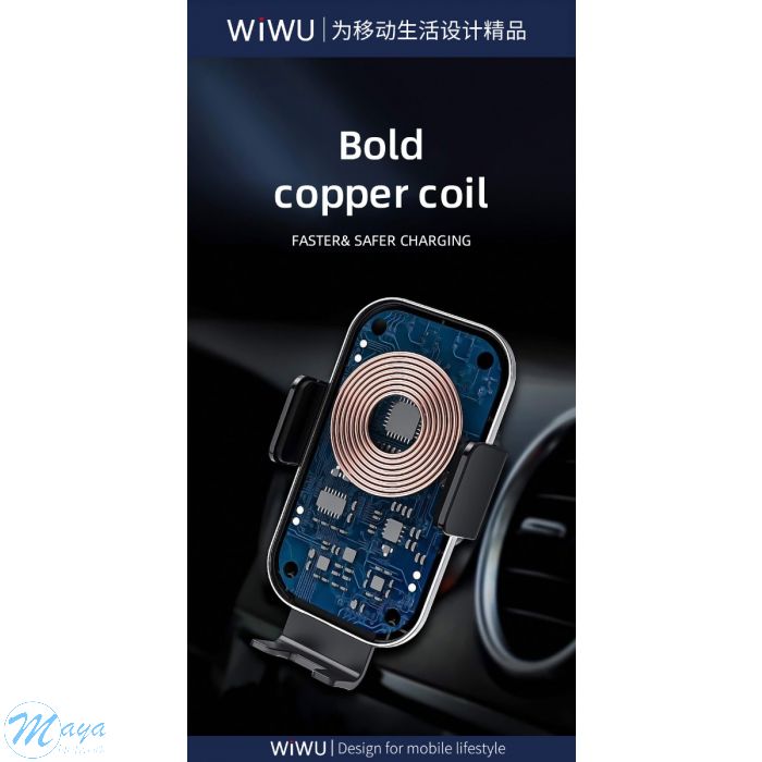 WiWU CH-307 Universal Air Vent Car Phone Mount-Holder 15W Wireless charger Car Mount