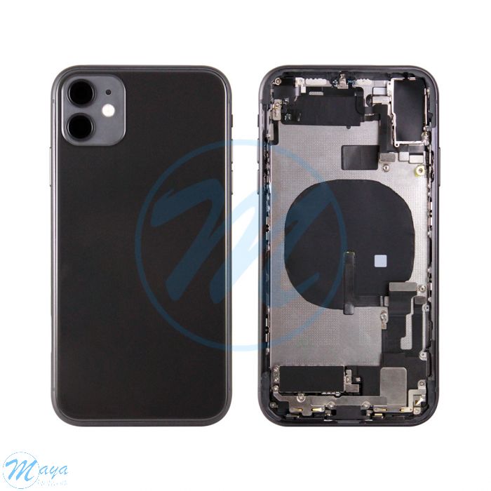 iPhone 11 Back Housing with Small Parts - Black (NO LOGO)