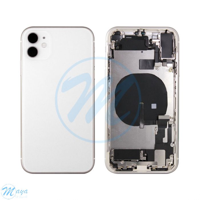 iPhone 11 Back Housing with Small Parts - White (NO LOGO)
