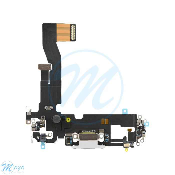 iPhone 12 Pro Charging Port with Flex Cable Replacement Part - White