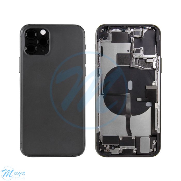 iPhone 11 Pro Back Housing with Small Parts - Black (NO LOGO)