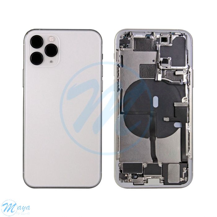 iPhone 11 Pro Back Housing with Small Parts - White (NO LOGO)