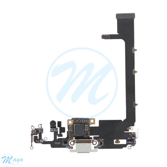 iPhone 11 Pro Max Charging Port with Flex Cable Replacement Part - Gray (No Soldering Required)