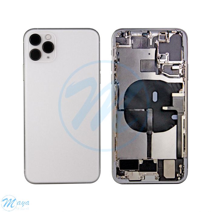 iPhone 11 Pro Max Back Housing with Small Parts - White (NO LOGO)