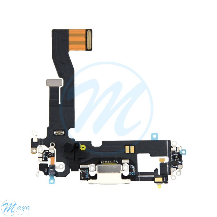 iPhone 12 Charging Port with Flex Cable Replacement Part - White