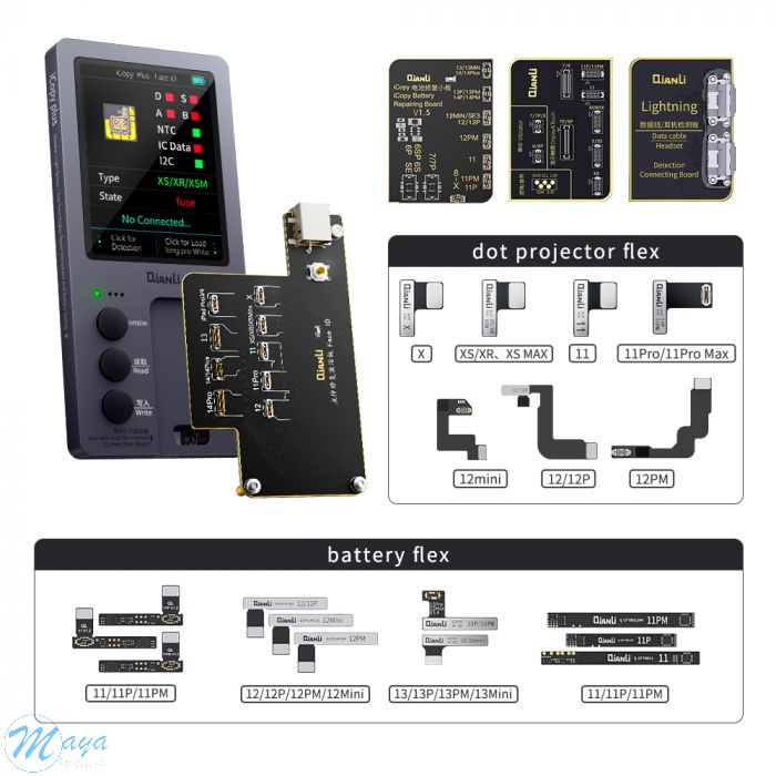 QianLi iCopy Plus True Tone/ Light Sensor/ Vibrator/ Battery Testing Board/ Face ID (4 in 1 - no flex cables included)