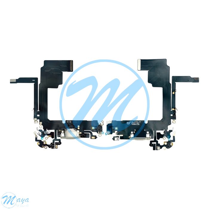 iPhone 15 Pro Charging Port with Flex Cable Replacement Part - White Titanium