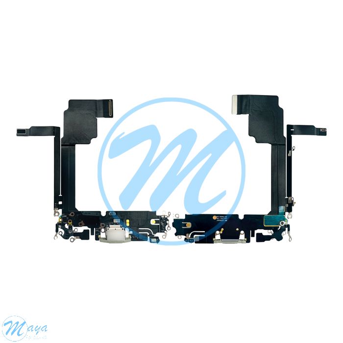 iPhone 15 Pro Max Charging Port with Flex Cable Replacement Part - White Titanium