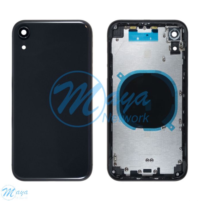 iPhone XR Back Housing with Small Parts - Black (NO LOGO)