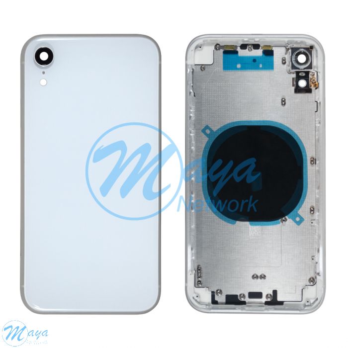 iPhone XR Back Housing with Small Parts - White (NO LOGO)