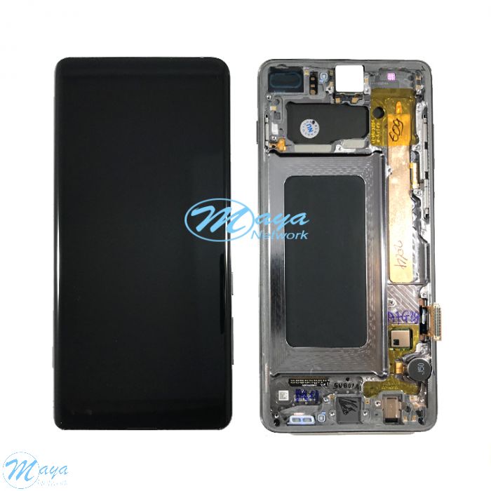 (Refurbished) Samsung S10 Plus (with Frame) Replacement Part - Prism Black