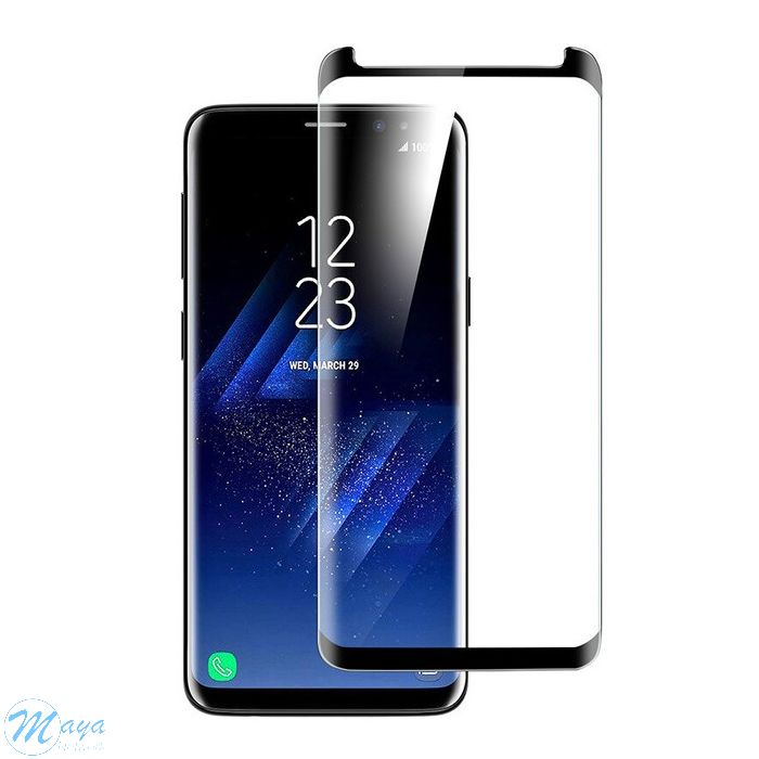 Samsung S9 Plus Tempered Glass - Black - (without Packaging) Screen Protector - Full Coverage