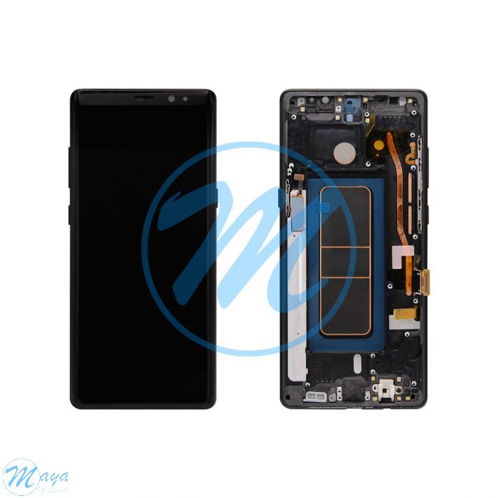 (Refurbished) Samsung Note 8 (with Frame) Replacement Part - Midnight Black