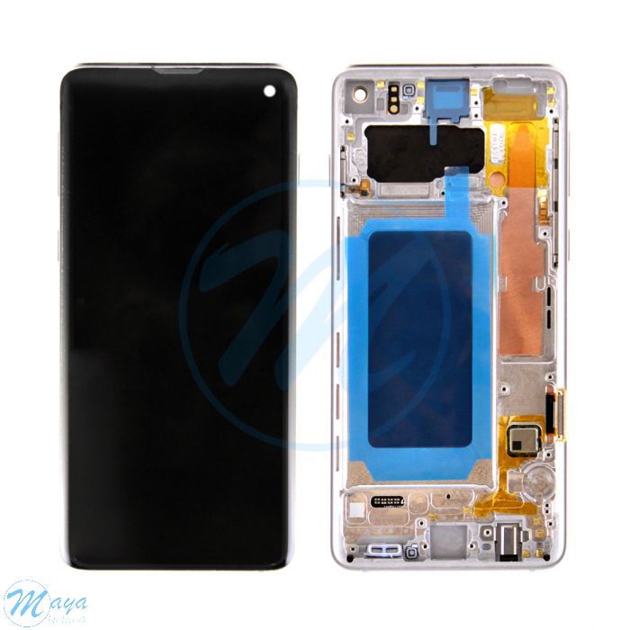 (Refurbished) Samsung S10 with Frame Replacement Part - Prism White