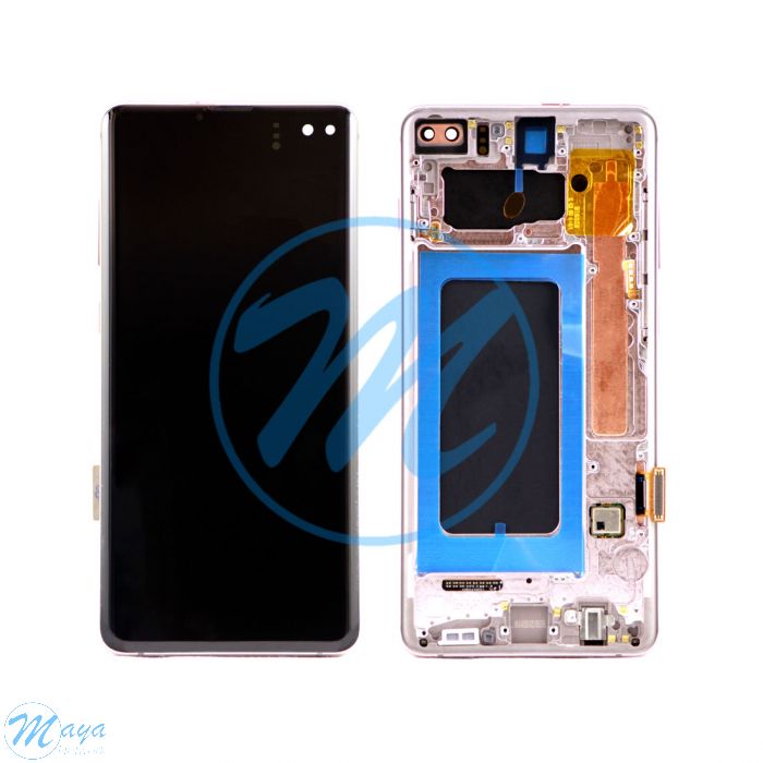 (Refurbished) Samsung S10 Plus (with Frame) Replacement Part - Flamingo Pink