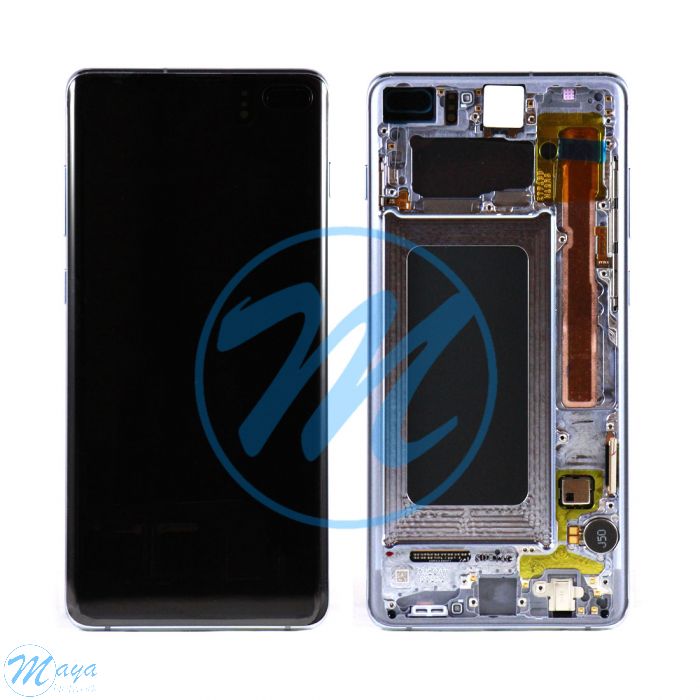 (Refurbished) Samsung S10 Plus (with Frame) Replacement Part - Prism Blue