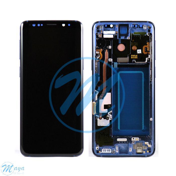 (Refurbished) Samsung S9 (with Frame) Replacement Part - Coral Blue