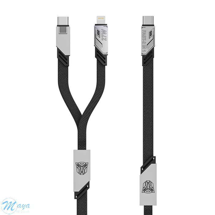 2 in 1 Type C to Lightning  / Type C Cable- Gray (1.2M)