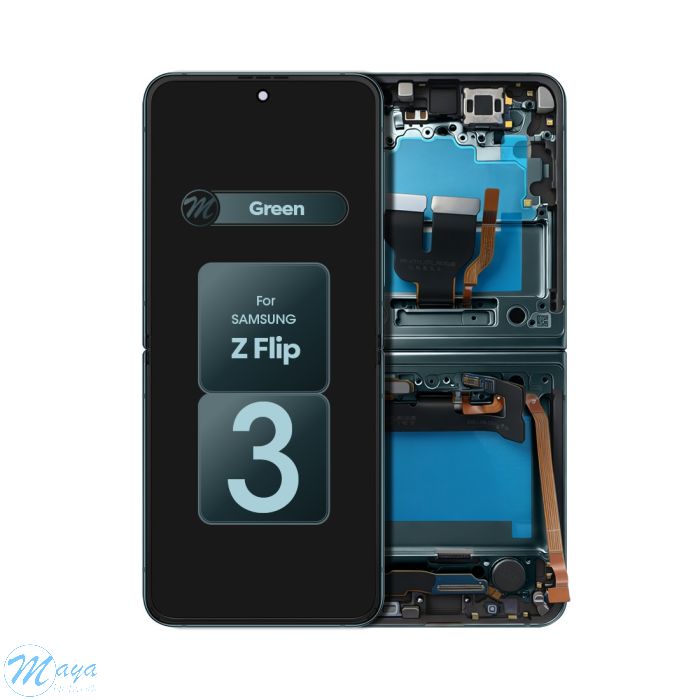 (Generic) Samsung Z Flip 3 5G F711 OLED (with Frame) Replacement Part - Phantom Green