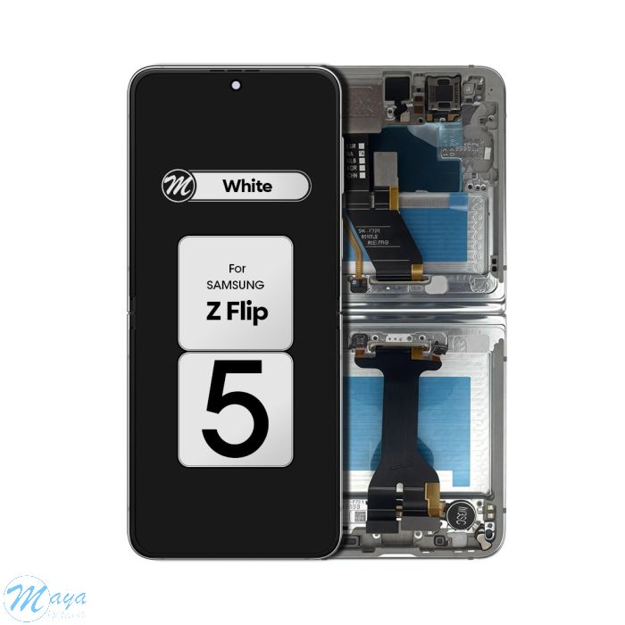 (Generic) Samsung Z Flip 5 5G F731 OLED (with Frame) Replacement Part - Cream