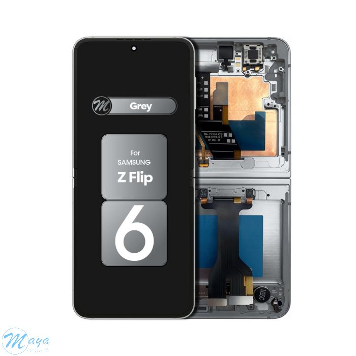(Generic) Samsung Z Flip 6 5G F741 OLED (with Frame) Replacement Part - Silver Shadow