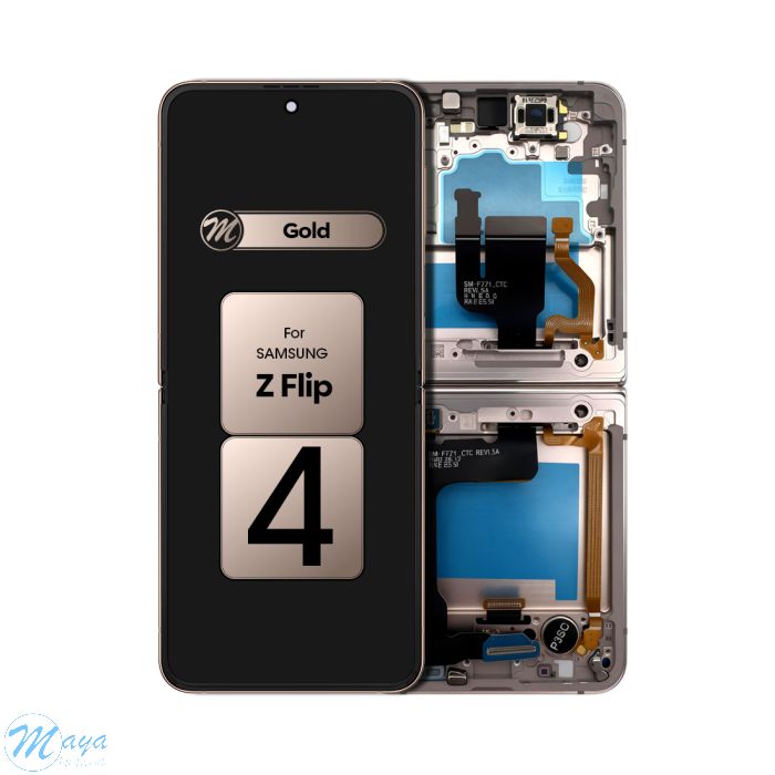 (Generic) Samsung Z Flip 4 5G F721 OLED (with Frame) Replacement Part - Pink Gold