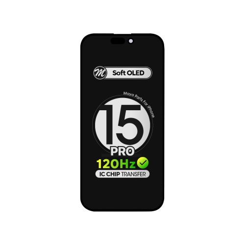 iPhone 15 Pro (Soft OLED) Replacement Part - Black 120HZ