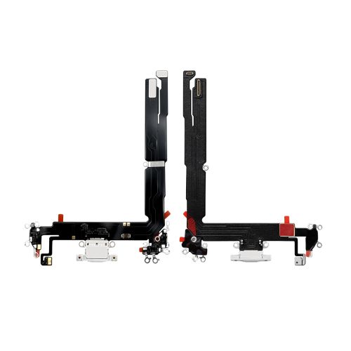 iPhone 16 Plus Charging Port with Flex Cable Replacement Part - White