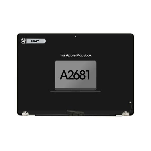 MacBook Air 13 (A2681, Mid 2022) Complete LCD Display Assembly Replacement Part - Space Gray (OEM Pull/Used)