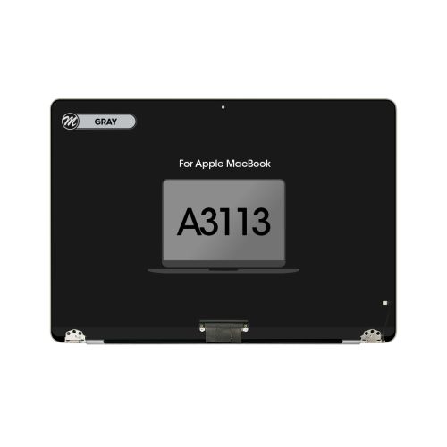 MacBook Air 13 (A3113, 2024) Complete LCD Display Assembly Replacement Part - Space Gray (OEM Pull/Used)