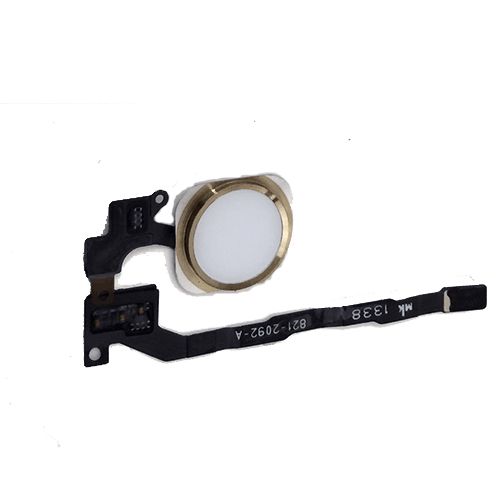 iPhone 5S Home Button and Flex Cable Ribbon with Fingerprint Recognition Replacement Part - Gold