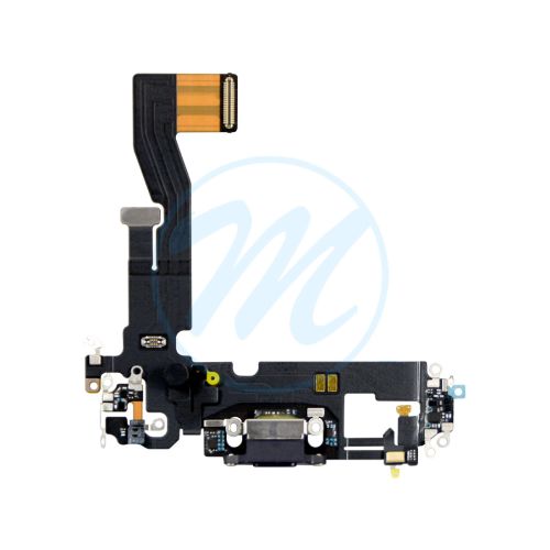 iPhone 12/12 Pro Charging Port with Flex Cable Replacement Part - Black