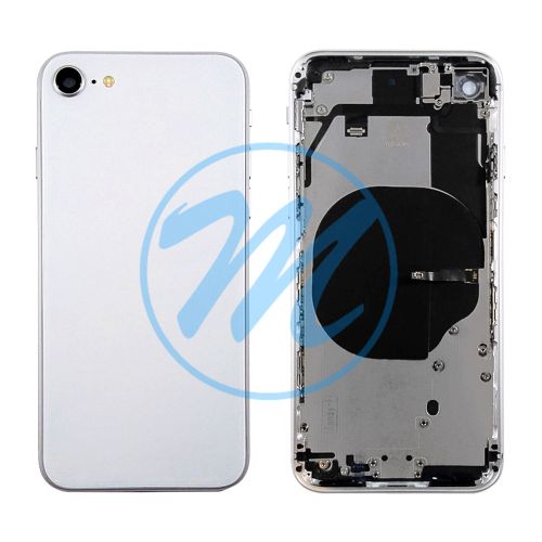 iPhone 8 Back Housing with Small Parts - White (NO LOGO)