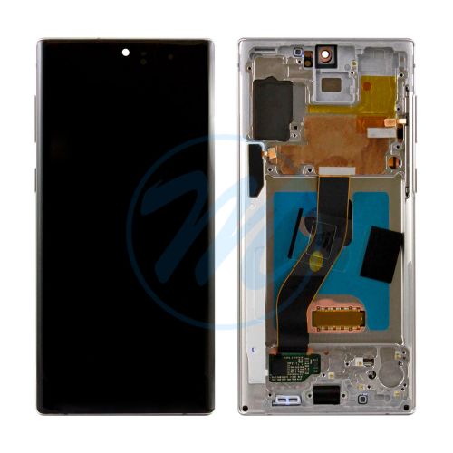 (TFT) Samsung Note 10 (with Frame) Replacement Part - Aura White