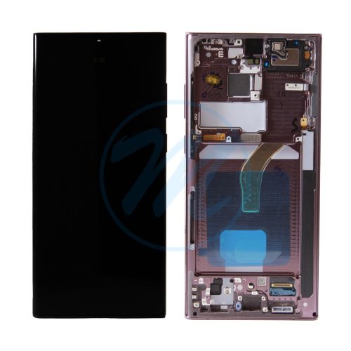 (Generic) Samsung S22 Ultra 5G (with Frame) Replacement Part - Burgundy