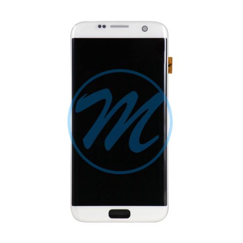 (Refurbished) Samsung S7 Edge  without Frame Replacement Part - White (NO LOGO)