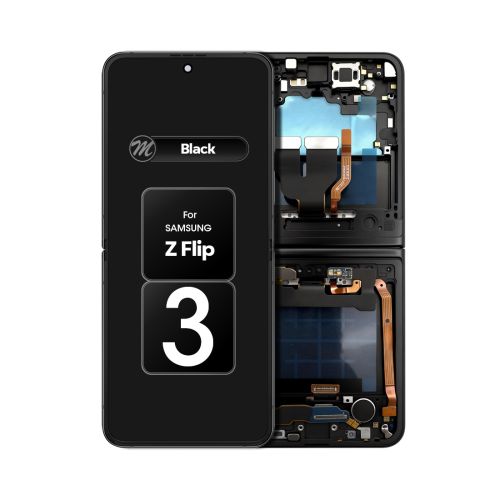 (Generic) Samsung Z Flip 3 5G F711 OLED (with Frame) Replacement Part - Phantom Black