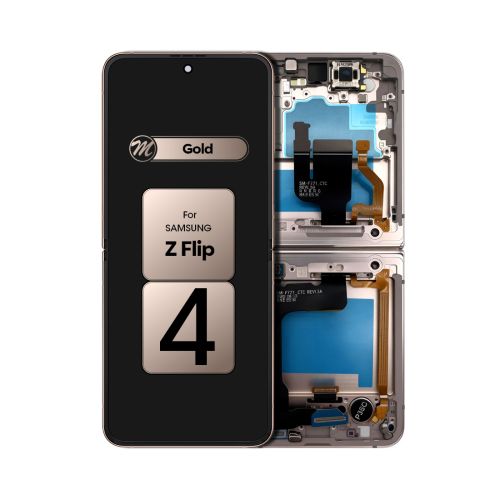 (Generic) Samsung Z Flip 4 5G F721 OLED (with Frame) Replacement Part - Pink Gold