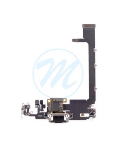iPhone 11 Pro Max Charging Port with Flex Cable Replacement Part - Black (No Soldering Required)