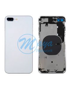 iPhone 8 Plus Back Housing with Small Parts - White (NO LOGO)