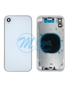 iPhone XR Back Housing with Small Parts - White (NO LOGO)
