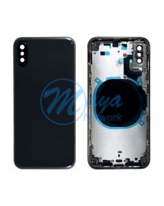 iPhone XS Back Housing with Small Part Replacement Part - Black (NO LOGO)