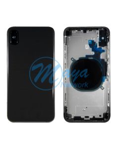 iPhone XS Max Back Housing with Small Part Replacement Part - Black (NO LOGO)