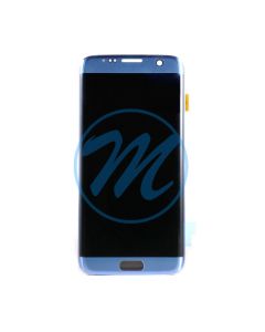 (Refurbished) Samsung S7 Edge without Frame Replacement Part - Coral Blue (NO LOGO)